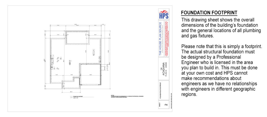Blueprint of the modern stock house plans.