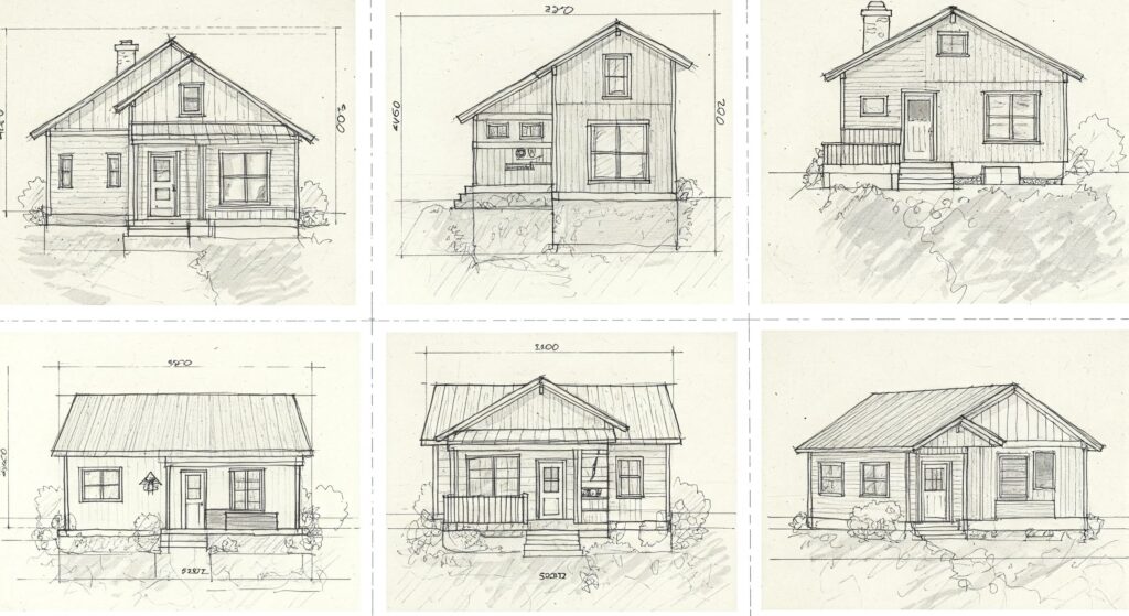 This image shows the modern small house plans design layouts.