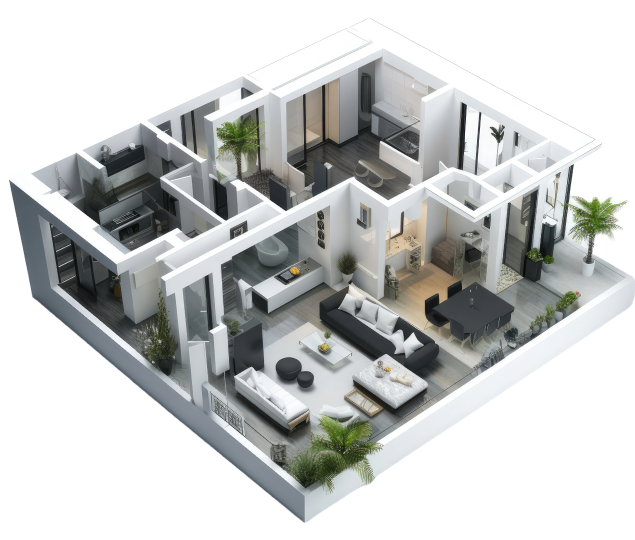 This image shows the Pre-drawn house plan.