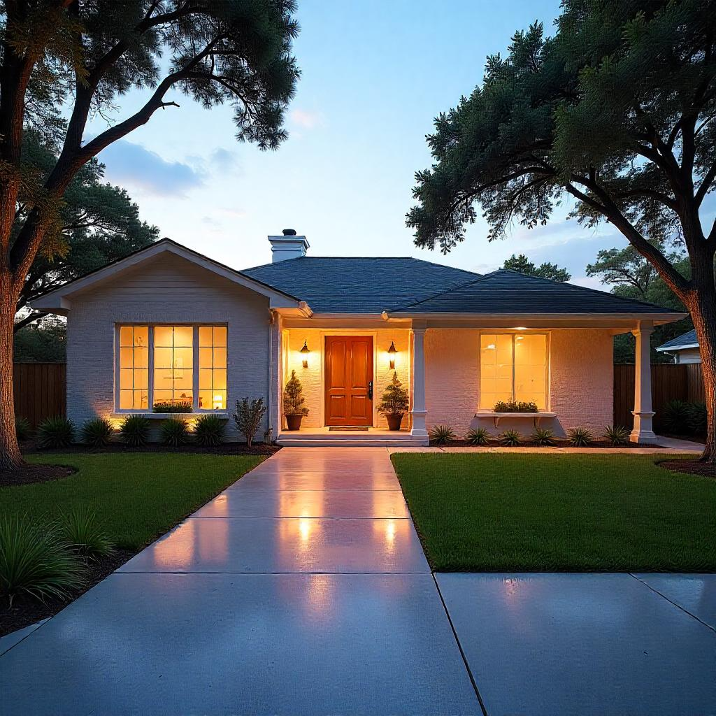 Genuine outdoor capture showcasing lifestyle elements of Austin Stone ranch house plans and stone textures.